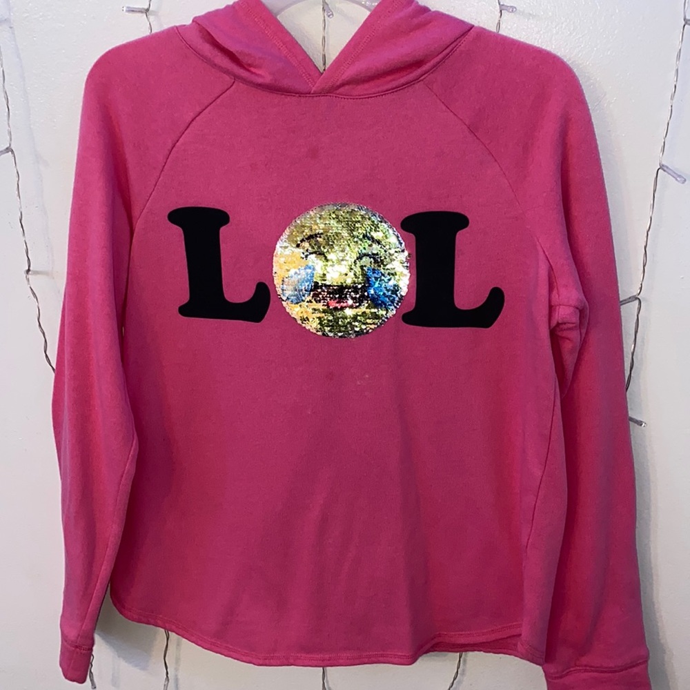 Justice girls pink sweater